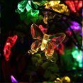 thumbnail image 4 of Guirnalda de luces solares con forma de mariposa, 21,3 pies, 30 luces LED de cadena de hadas con forma de mariposa para jardín, Patio al aire libre, 4 of 5