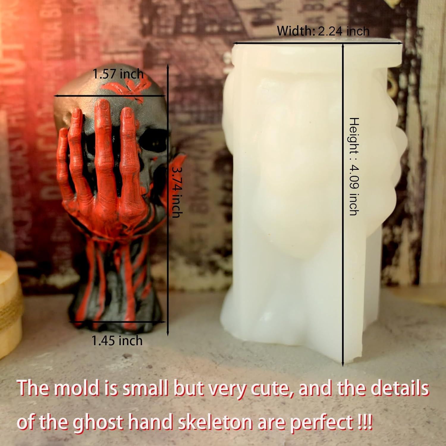 3D Skull Silicone Mold for Resin Candle Soap and Whiskey Ice Making