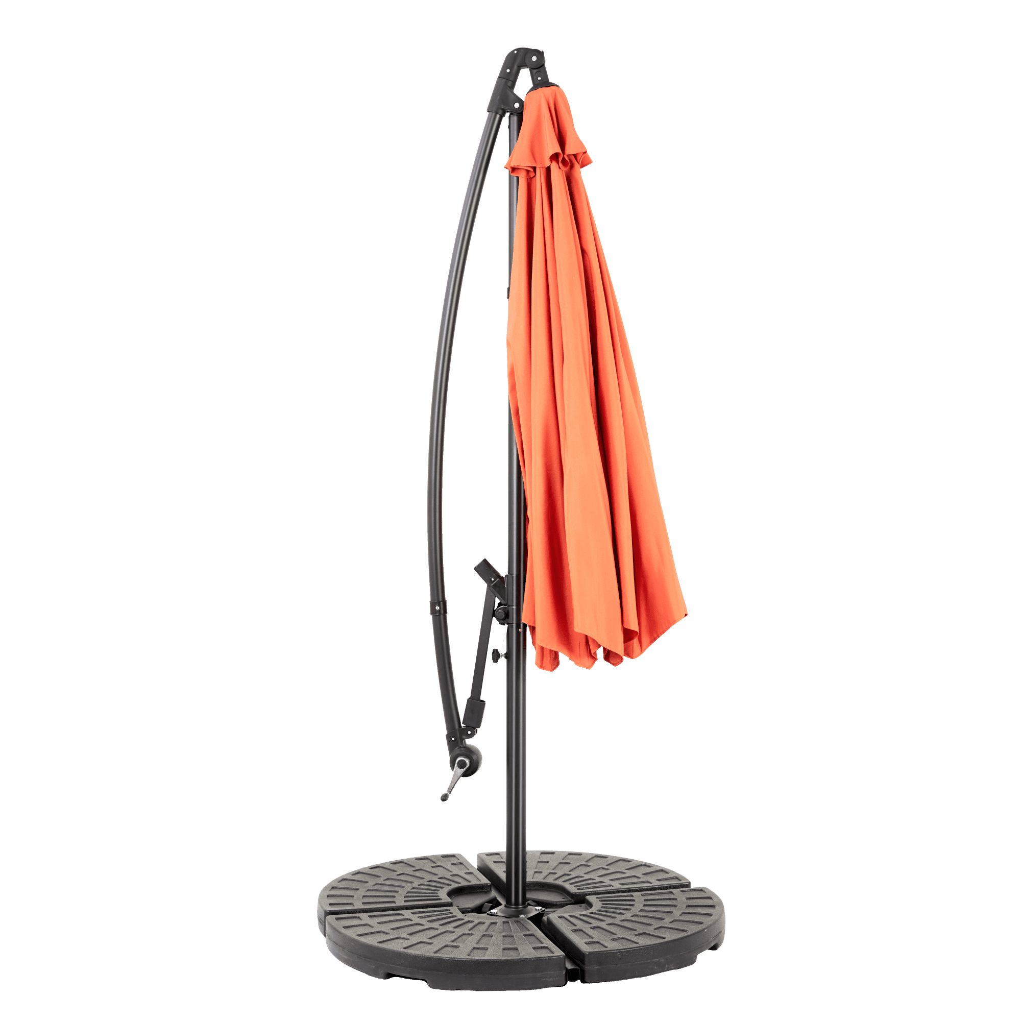 Leumius 10ft Outdoor Patio Umbrella,Outdoor Offset Cantilever Umbrella with 8 Sturdy Ribs and Easy Tilt Adjustment,Patio Market Umbrella for Pool Deck Porch Backyard Garden,Orange(No Base)