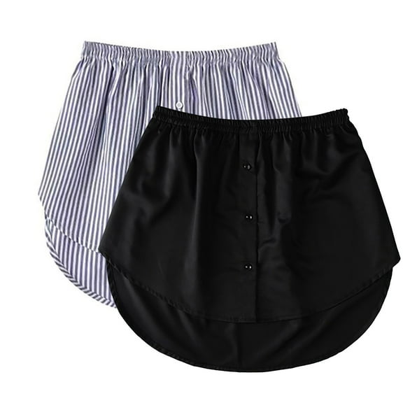 Ediodpoh Shirt Extenders for Women Shirt Half Length Mini Skirt Adjustable Layered Lower Sweep for Women Black M