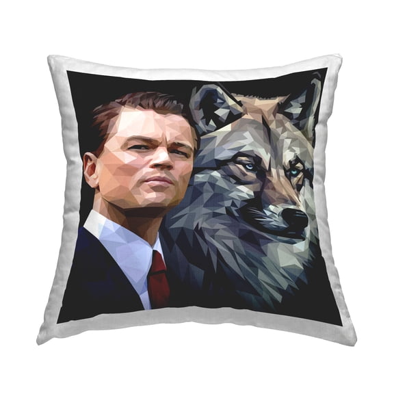 Stupell Industries Leonardo with Wolf Decorative Printed Throw Pillow Design by Birch & Ink.