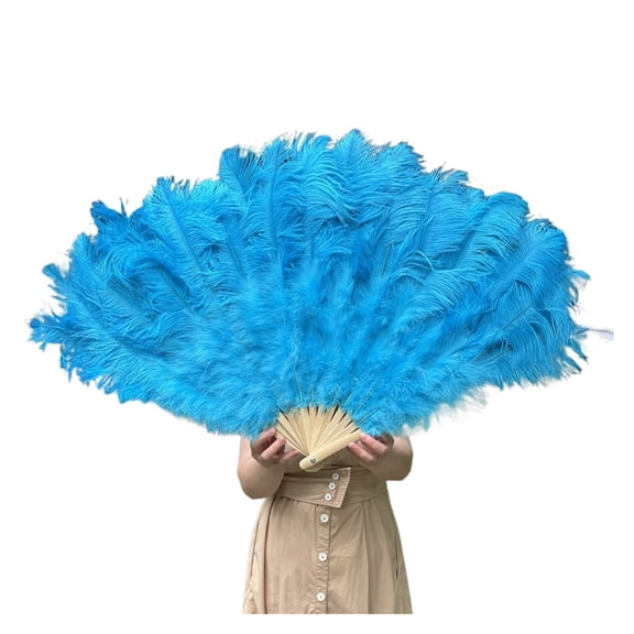 1pc 100cm Ostrich Feather Fan for Costume Party