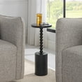 thumbnail image 2 of Uttermost Bead Contemporary Marble and Iron Metal Drink Table in Black, 2 of 4