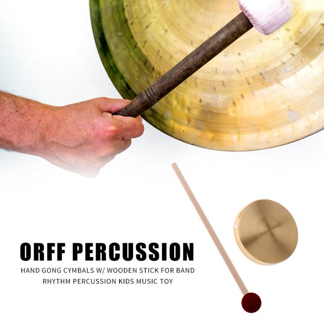 Platillos de cobre Gong de mano de 21cm para banda capilla rítmica ópera percusión instrumento Musical popular juguete musical para niños con palo de madera FLhrweasw Nuevo