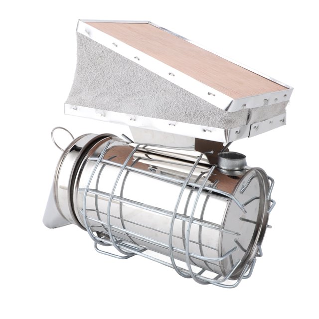 Enfumoir de Ruche en Acier Inoxydable avec Génération de Fumée Stable, Design Portable, Travail Supérieur, Rangement Pratique, Équipement d'Apiculture en Bois Massif pour Outil d'Apiculteur
