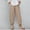 *Khaki, variant on ClodeEU Womens Summer Wide Leg Fashion Pure Color Flower Cropped Pants,Casual Comfort Loose Pant Black,Womens Plus L