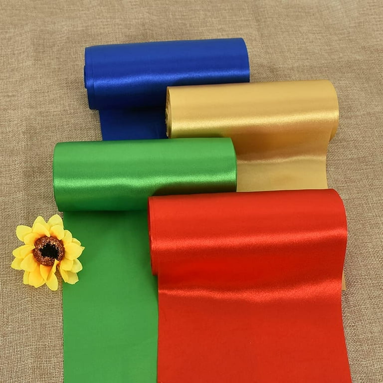 TONIFUL 1-1/2 Inch (40mm) x 100 Yards Red Wide Satin Ribbon Solid Fabric  Ribbon