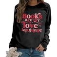 thumbnail image 2 of Women's Sweatshirts 2025 Books Are My Love Language Sweatshirt Long Sleeve Crewneck Pullover Tops Sweatshirt for Women, 2 of 6