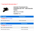 thumbnail image 2 of Automatic Transmission Pan - Compatible with 1997 - 2005 Chevy Venture 1998 1999 2000 2001 2002 2003 2004, 2 of 2