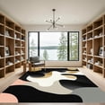 thumbnail image 2 of ODIKA 3'x5' Machine Washable Non-Slip Area Rug, Abstract Black High Traffic Rug, Black, 1094056, 2 of 7