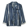 thumbnail image 6 of Caqnni Mens Pajama Set Silk Satin Pj Plaid Loungewear Lounge Set with Pockets Sleep Bottoms Sleepwear Lounge Sleepwear Top & Pj Pants (A04-Dark Blue,L), 6 of 8