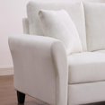 thumbnail image 4 of Pouseayar 78” Velvet Sofa Couch, 3 Seater Sofa with with 2 Pillow for Living Room Bedroom Office,White, 4 of 8