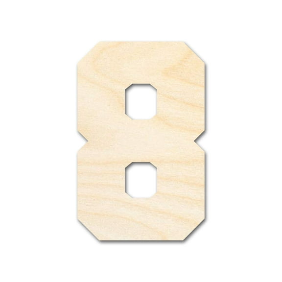 Unfinished Wood Varisty Number Eight Shape 14" / 1/4"