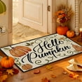thumbnail image 1 of Alfombra Decorativa de Otoño con Calabazas y Hojas de Arce para Halloween y Acción de Gracias | Ideal para Baño, Cocina, Porche o Entrada | Multicolor, Poliéster, 40 X 60 Cm | Ligera (180 G) | Fácil, 1 of 6