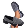 thumbnail image 5 of Viluyesy Loafers for Women Platform Slip On Chunky Sole Glitter Comfortable Casual Dress Shoes Lug Sole Everyday Silver Size 6.5, 5 of 8