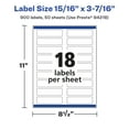 thumbnail image 6 of Avery Glossy White Rectangle Labels, 15/16" x 3-7/16", 900 Total, 6 of 9