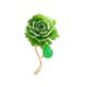 thumbnail image 1 of 1 x Broche de flor de peonía verde para mujer, broche de flor, ramillete de abrigo verde, metal, 1 of 5