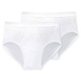 thumbnail image 1 of SCHIESSER calzoncillos hombre pack de 2 - doble costilla, calzoncillos deportivos, esencial algodón, blanco M (Medium), 1 of 4