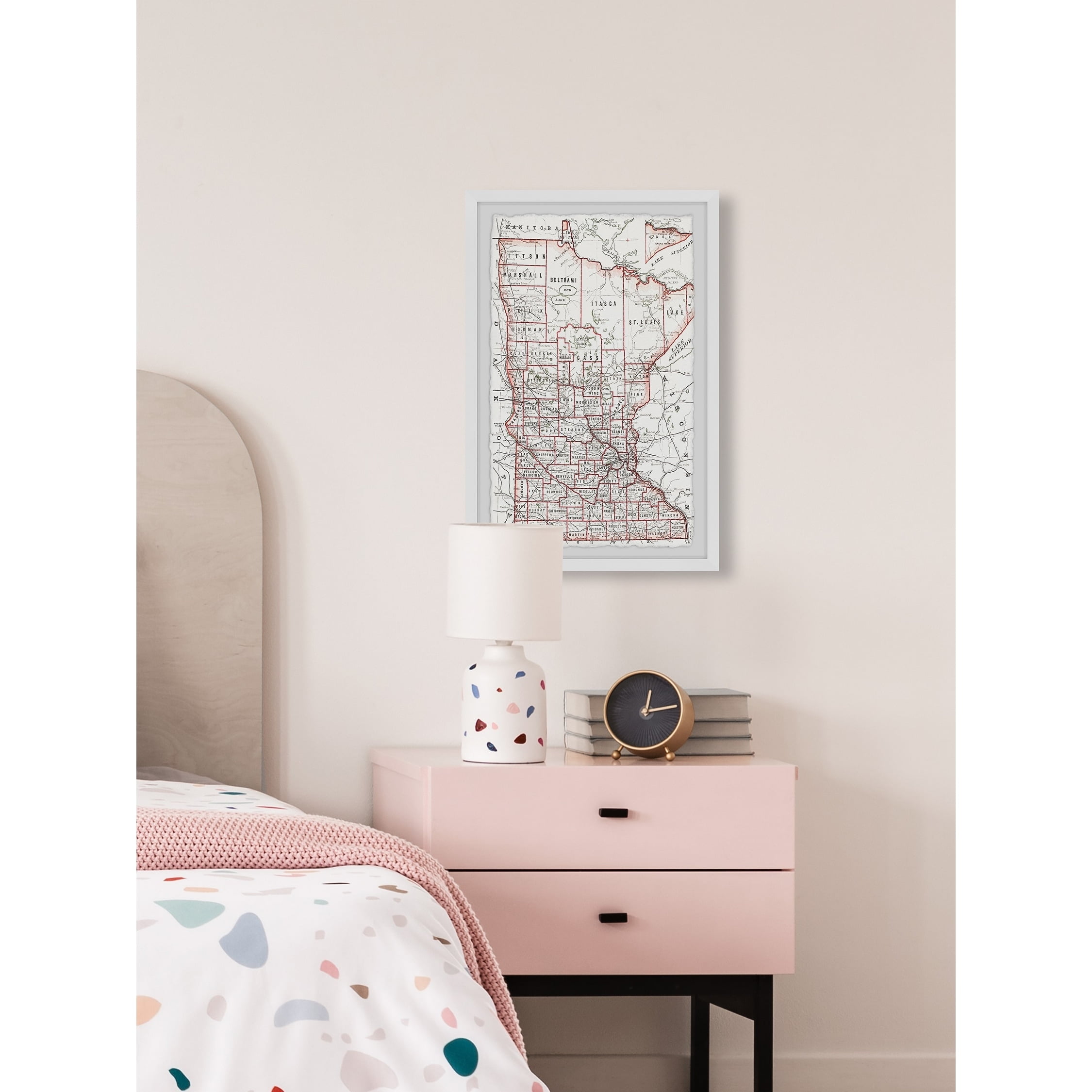Marmont Hill Red City Outline Framed Wall Art