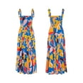 thumbnail image 4 of Women Printed Slip Dress, Adults Summer Sleeveless Tie Up Boat Neck Maxi One-piece, 4 of 10