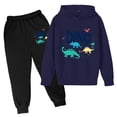 thumbnail image 3 of WOYY Toddler Boys Sport Casual Outfits Cartoon Dinosaur Print Hoodie Sweatpants for Kids, 3 of 3