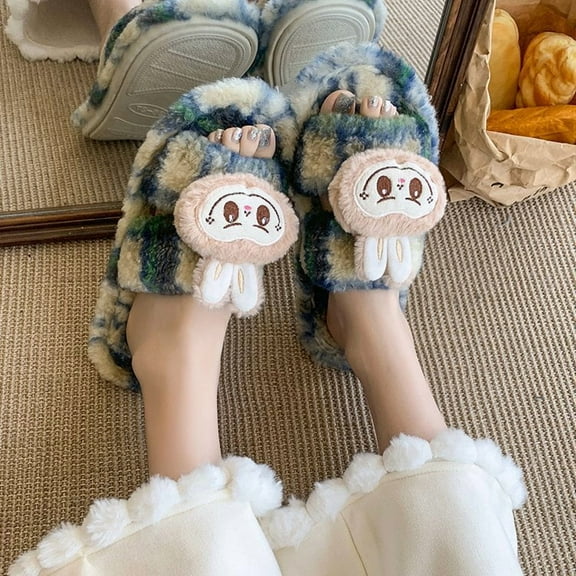 Slippers for women2026 new cartoon, comfortable at home, fluffy slippers，christmas gifts