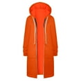 thumbnail image 6 of BUWTTED Womens Hoodies 2025 Zip Up Sweatshirts Oversized Fashion Long Hooded Fall Winter Fleece Jackets with Pockets Orange L, 6 of 7