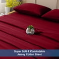 thumbnail image 6 of Dan River Bed Sheet Set Cal King 4 Piece Burgundy Breathable Soft Cotton Jersey Sheets with Deep Pockets, Unisex, 6 of 11