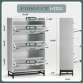 thumbnail image 6 of GINOST Shoe Cabinet with 3 Flip Drawers,Farmhouse Shoe Storage Cabinet Organizer for Entryway,for Entrance, Hallway, Living Room,Classic White, 6 of 9