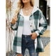 thumbnail image 3 of Mujeres cardigan sudadera elegante casual Otoño Invierno color bloqueo Plaid mujer casual sudadera con capucha, 3 of 6