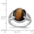 thumbnail image 2 of 925 Sterling Silver Tiger Eye Quartz Diamond Ring Gemstone Natural Stone Shell Wood, 2 of 6