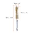 thumbnail image 2 of Uxcell 5Pcs Brass Bore Brush 12mm Dia 4" Long Cleaning Twisted Wire Brush with Handle 1/4" Hex Shank, 2 of 6