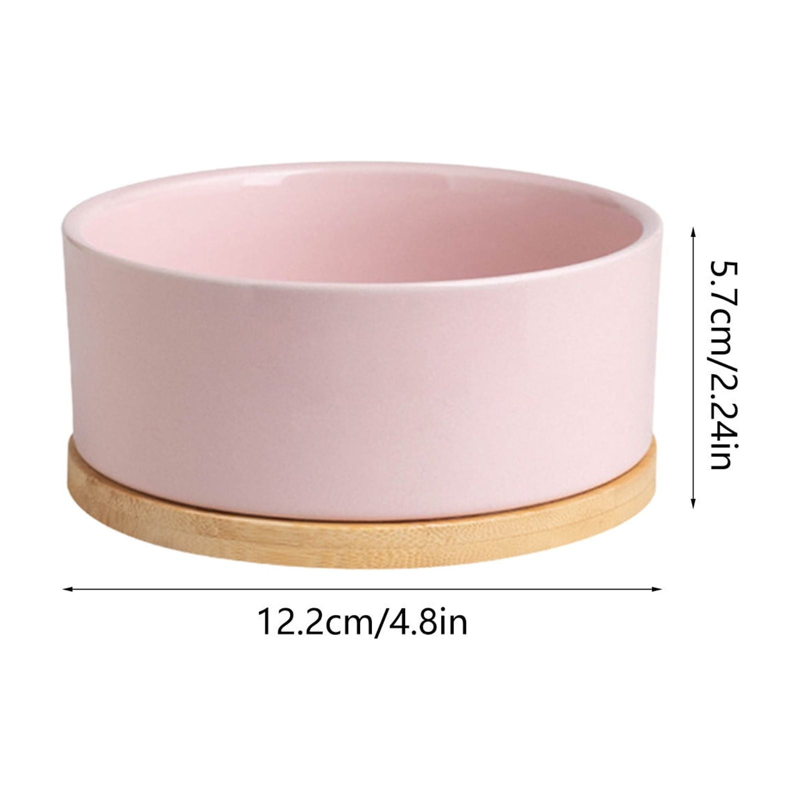 USB Powered Heated Ceramic Pet Water Bowl, Thermostatic Winter Pet Drinking Bowl for Cats Dogs, Pink