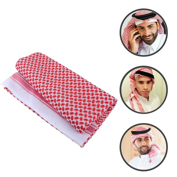 LULULION Turban for Men Head Wrap Arabic Scarf Versatile Red Polyester 1 Set for Motorcycling