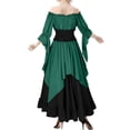 thumbnail image 5 of Renaissance Dress Women 2026 Halloween Long Sleeve Off The Shoulder Medieval Dress Flowy Maxi Dresses Green L, 5 of 5