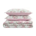 thumbnail image 5 of Paris Hilton Coquette Blush Pink Floral Quilt Set, King, Reversible 3-Piece Bedding, Lightweight, 5 of 14