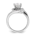 thumbnail image 2 of Sterling Silver Rhodium-plated Polished Diamonore CZ Bypass Ring, 2 of 5