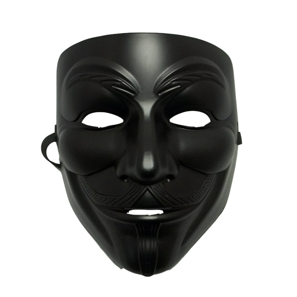 Black Guy Fawkes Anonymous V for Vendetta Halloween Costume Mask