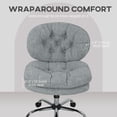thumbnail image 3 of Armless Office Chair - Grey Linen-Feel Task Chair with Adjustable Height & Tilt | Computer Desk Chair for Home & Office Use - 25.6" x 25.6", 3 of 7