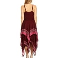 thumbnail image 2 of Sakkas Batik Corset Style Bodice Handkerchief Hem Dress - Burgundy / Pink - One Size, 2 of 4