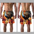 thumbnail image 3 of luoweisi Men's Beach Shorts Quick Dry Swim Trunks with Mesh Lining Thanksgiving Turkey 2XL, 3 of 5