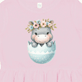 thumbnail image 4 of Inktastic Cute Hippo in Egg with Floral Crown Girls Toddler Dress, 4 of 5