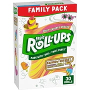 Fruit Roll-Ups Fruit Flavored Snacks, Rainbow Sherbet, Family Pack, 30 Ct, 15 oz