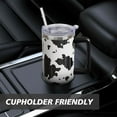 thumbnail image 5 of Brown Cow Print Tumbler with Lid and Straw, Stainless Steel 40oz Tumbler with Handle, Cow Print Travel Coffee Mug Water Bottle, Highland Cow Gifts Cups for Women and Girls, 5 of 6