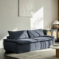 thumbnail image 6 of 90" Modern 3-Seater Sofa for Living Room Comfy Compact Apartment Couch with Removable Cushion, No Assembly Required, Navy, 6 of 10