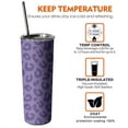 thumbnail image 6 of 20oz Purple Leopard Print Skinny Tumblers Stainless Steel Tumbler with Lid and Straw,Vacuum Insulated Double Wall Travel Tumbler Cups with Cleaning Brush for Coffee,Tea, 6 of 6