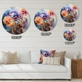 thumbnail image 4 of Designart "Purple Pansies love expression" Floral Oversized Wall Clock, 4 of 5
