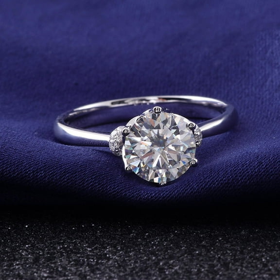 solitaire jewels Art Deco Tulip Setting 3CT Round Moissanite Solitaire Engagement Ring For Women, 14K Yellow Gold