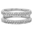 thumbnail image 2 of Dazzlingrock Collection 0.90 Carat (ctw) 14K Round Cut Diamond Ladies Anniversary Wedding Double Ring, White Gold, Size 8, 2 of 3