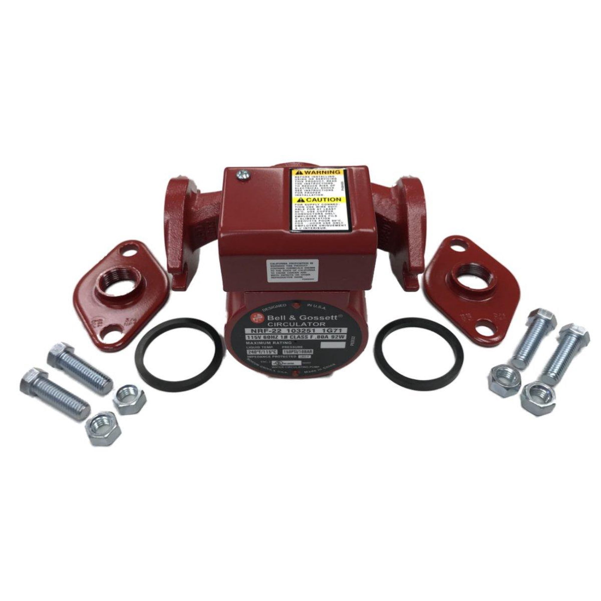 Bell u0026 Gossett 103251 NRF-22 Cast Iron Circulator Pump 115V With 3/4  Flanges - Walmart.com